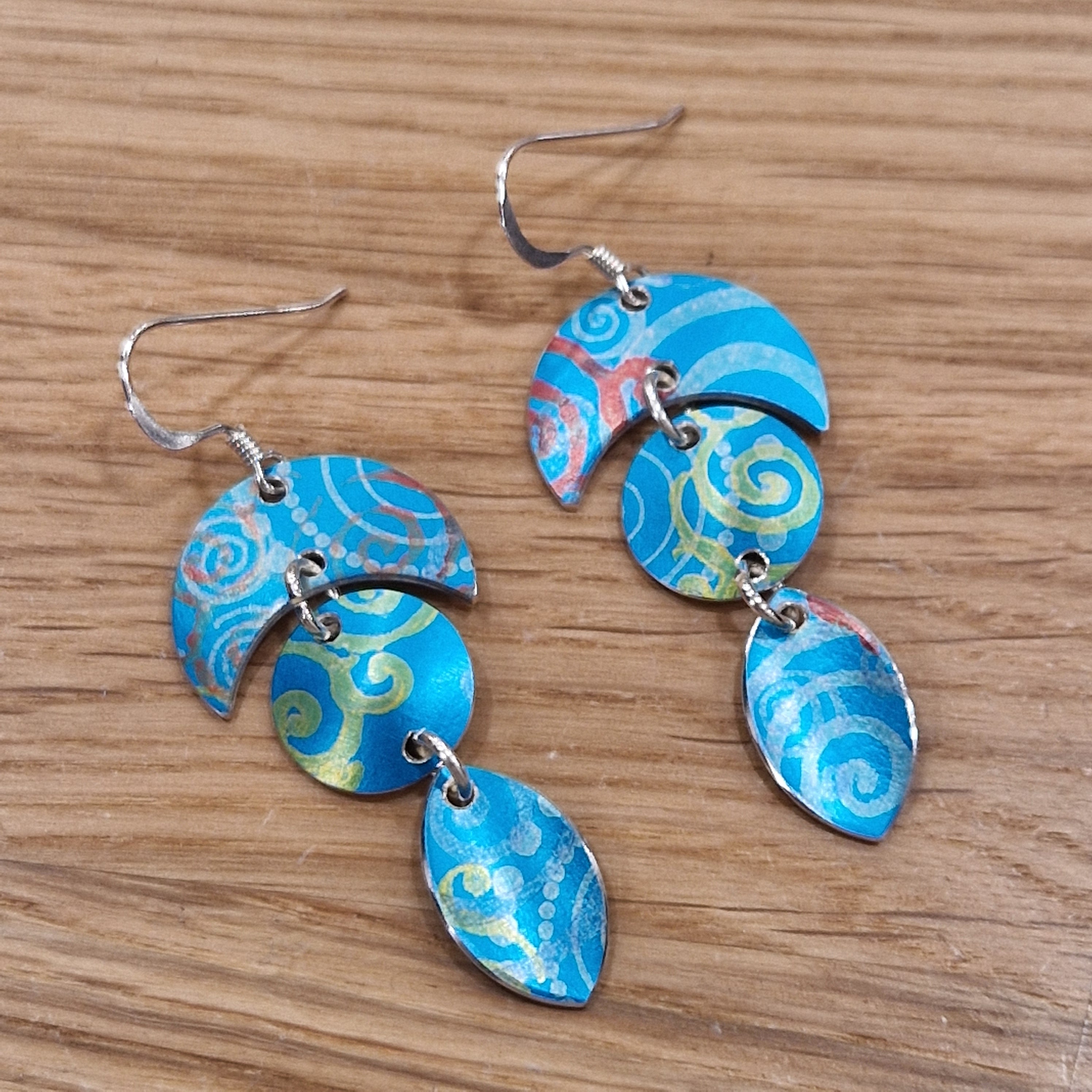 Aluminium Arch Drop Crystal Blue Earrings – Lauren May Jewellery