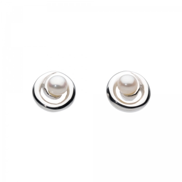Sterling Silver & Pearl Stud Earrings