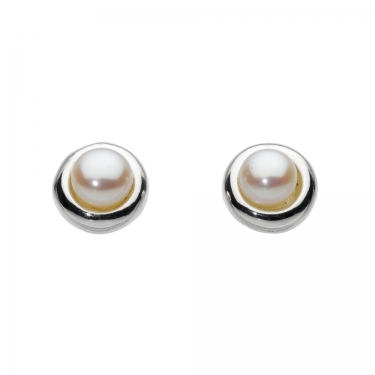 Silver & Freshwater Pearl Studs