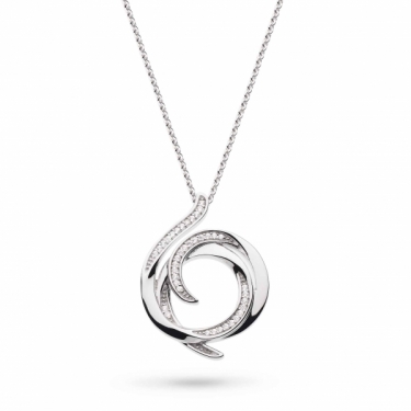 Silver Helix Wrap Pavé Necklace