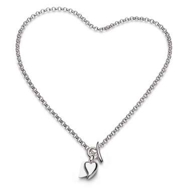 Contemporary Silver Heart Necklace