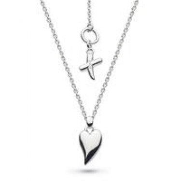 Desire Kiss Silver Heart Necklace