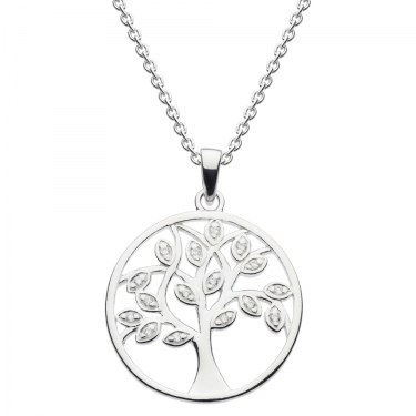 Sterling silver cz tree of life pendant