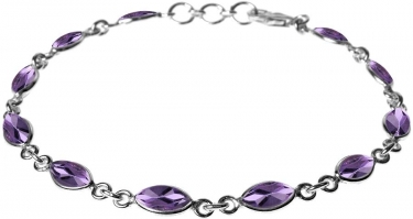 Amethyst and silver bracelet
