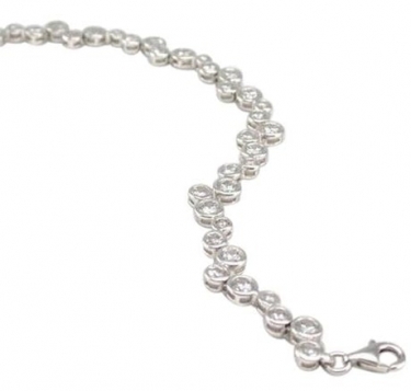 Sterling Silver Cz Bracelet