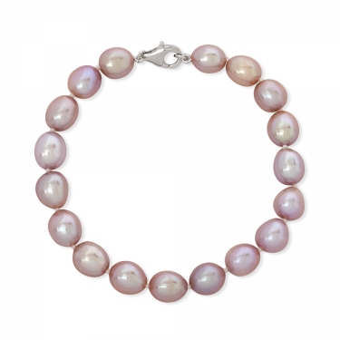 Pink Oval Baroque Pearl Bracelet