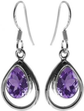 Amethyst and silver earrings