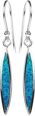 Sterling Silver & Blue Opalique Earrings