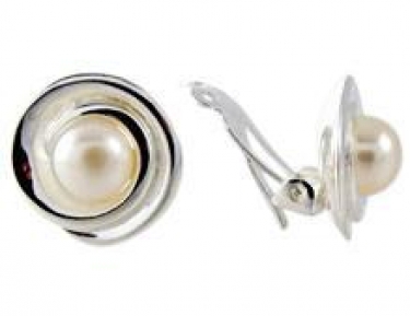Contemporary Silver clip on earrings