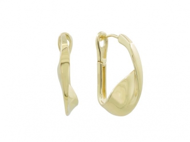 Gold Plated Folded Hoop Earrings