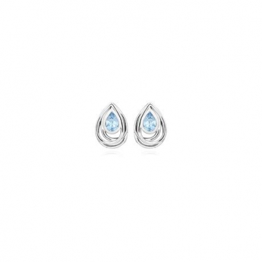 Contemporary silver and blue topaz earrings