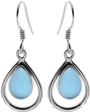 Blue Chalcedony & Silver Earings