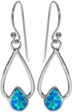 Silver & Blue Opalique Earrings