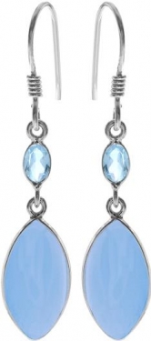 Blue Chalcedony & Blue Topaz Earrings