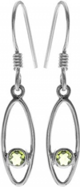 Silver Peridot Earrings
