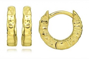 Sterling Silver Gold Plated Huggie Hoops
