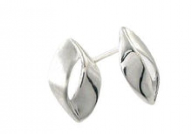 Silver matt & polised stud earrings