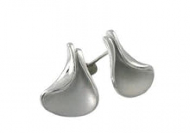 Silver Matt & Polished stud Earrings