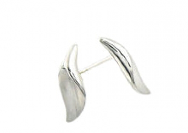 Silver Matt & Polished stud Earrings