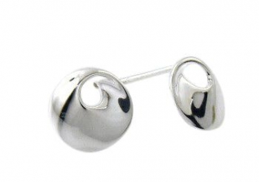 Silver Mobius Stud Earrings