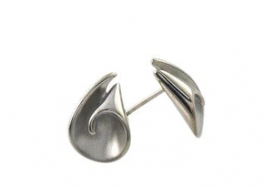 Silver Twist Design Stud Earrings