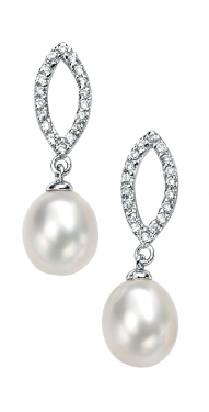 Silver and pearl earrings