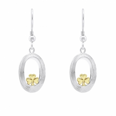 Silver & Gold Shamrock Earrings