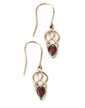 9ct Gold garnet earrings