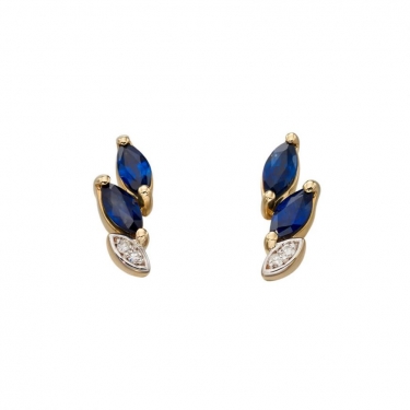 9ct Gold Sapphire & Diamond earrings