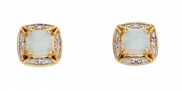 Gold and opal earrings