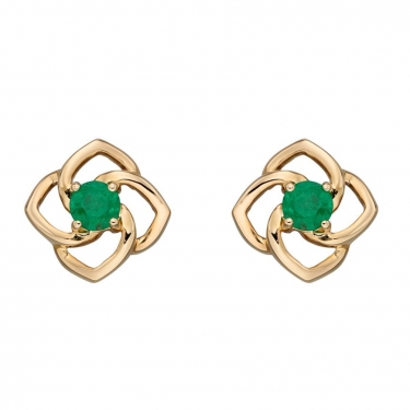 9ct Gold Emerald Earrings