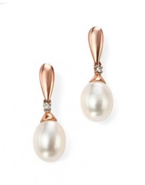 9ct rose gold & freshwater pearl earrings