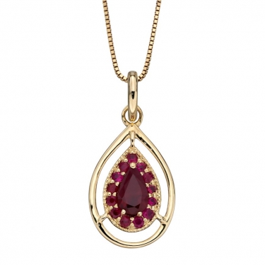 9ct Gold ruby Pendant