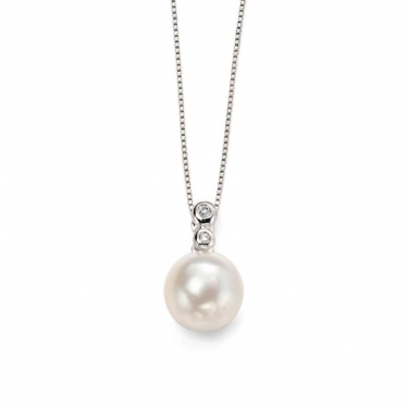 9ct White Gold & Freshwater Pearl Pendant