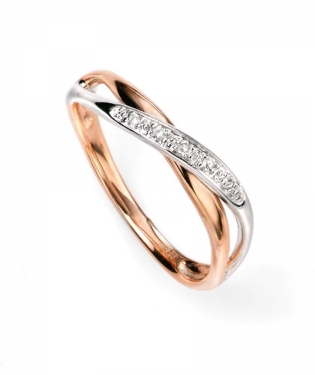 9ct rose gold & diamond ring