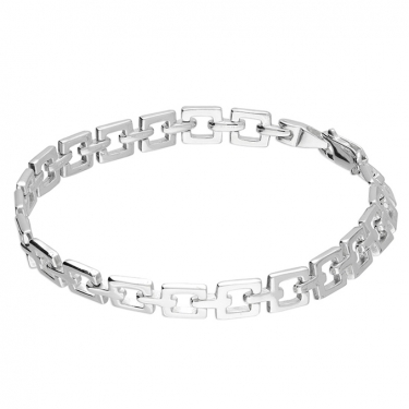Sterling silver square link bracelet