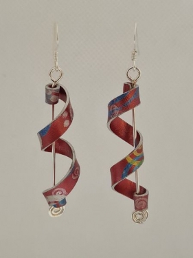 Handmade Anodised Aluminium Spiral Earrings