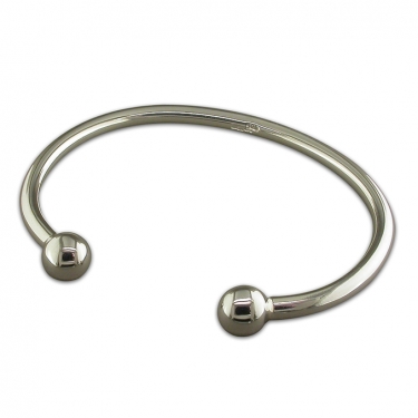 Sterling silver solid torque bangle