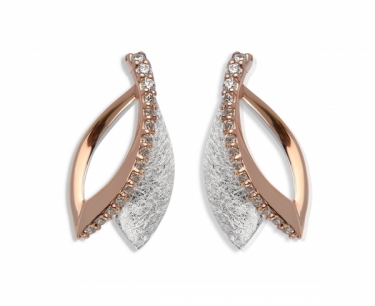 Sterling silver and rose gold plated earrings