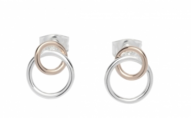Sterling silver and rose gold plated earrings