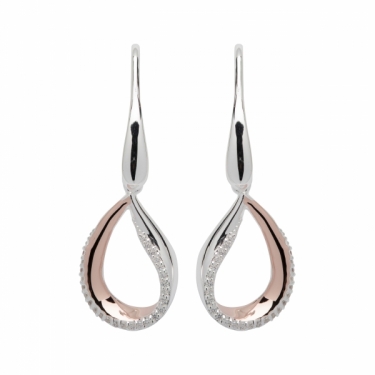 Sterling Silver & Rose Gold Earrings