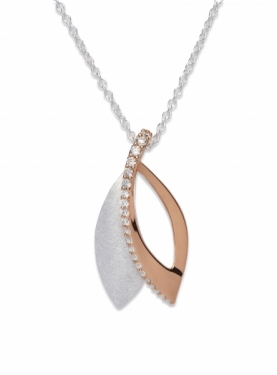  Sterling silver and rose gold plated necklace