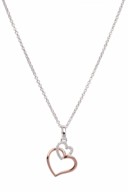 Silver & rose gold Heart pendant