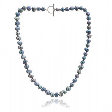 Single Strand Black Pearl Necklace 18"