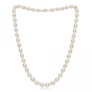 Single Strand White Baroque Pearl Necklace