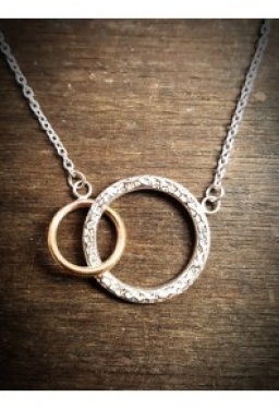 Rose gold and sterling silver necklace