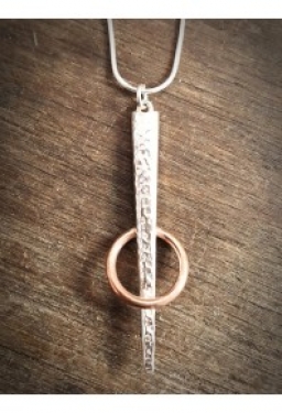 Sterling silver and rose gold necklace
