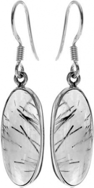 Silver Rutilated Quartz Earrings