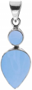 Blue Chalcedony & Silver Pendant