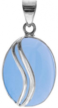 Silver Blue Chalcedony Pendant